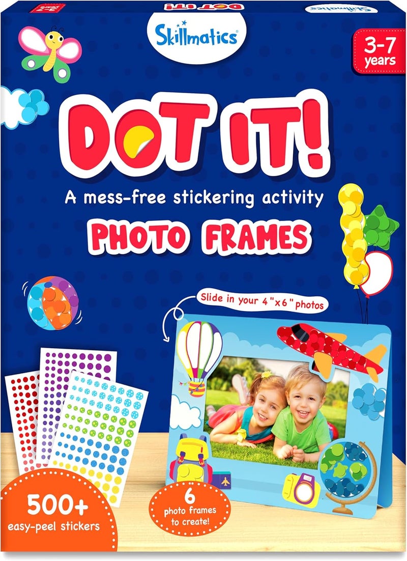 Skillmatics Dot It Sticker Art - Photo Frames, Mess-Free Fun for Kids, 500+ Stickers, Craft Kits, DIY Scrapbooking Activity, Travel Toys, Gifts for Boys & Girls Ages 3, 4, 5, 6, 7 - Image 1